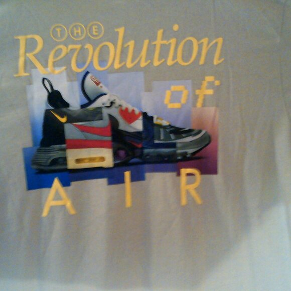 NEW NIKE SPORTSWEAR "Revolution of AIR Tee" MEN'S SILVER T-SHIRT XL IH5067-034 - Picture 2 of 10